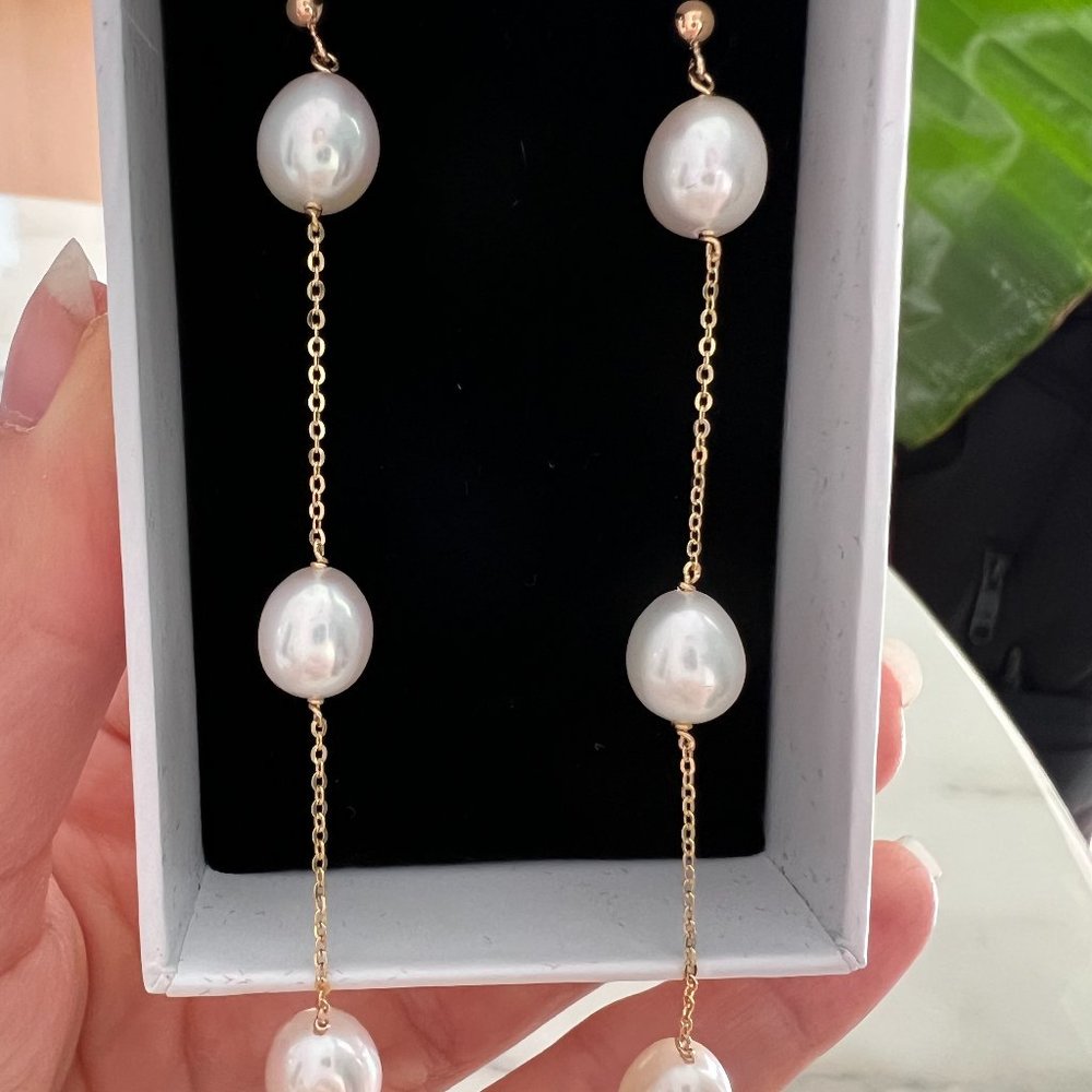 Beautiful gold plated pearl earrings